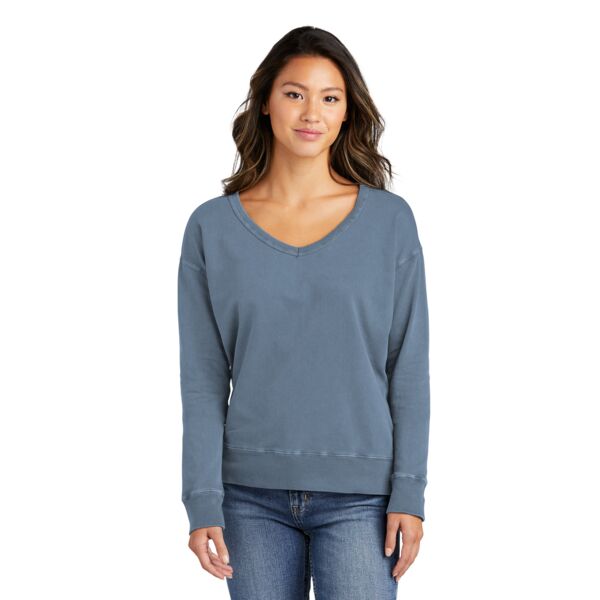 Women's Beach Wash ® Garment Dyed V Neck Sweatshirt Thumbnail