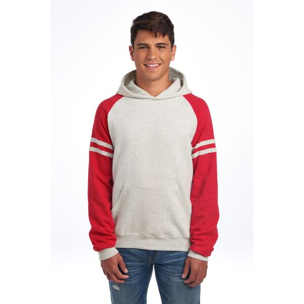 Unisex NuBlend ® Varsity Colorblock Hooded Sweatshirt Thumbnail