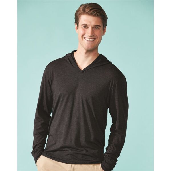 Unisex Triblend Hooded Long Sleeve Pullover T-Shirt Thumbnail